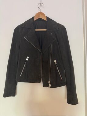 All Saints Suede Leather Moto Jacket